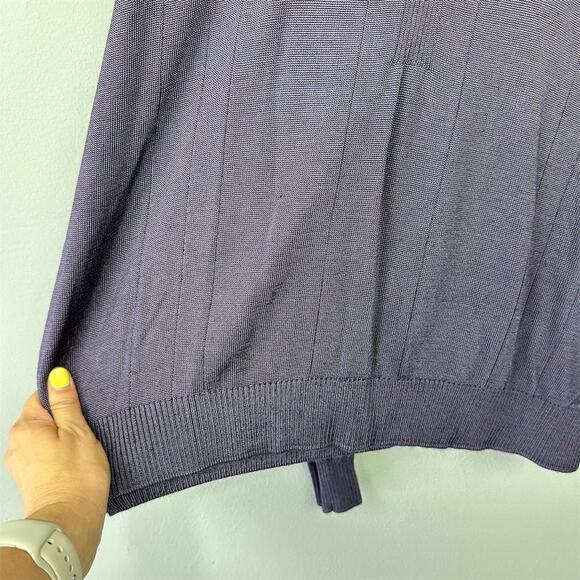 Vtg‎ 90s Tulliano Metallic Purple Ribbed Knit Pullover Sweater Size XL Crew Neck - Picture 5 of 9